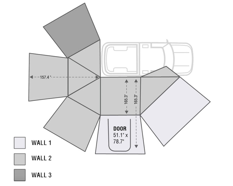Load image into Gallery viewer, Nomadic 270 Passenger Side Awning Wall 1 Overland Vehicle Systems - Overland Vehicle Systems
