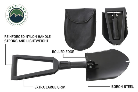 Multi Functional Military Style Utility Shovel with Nylon Carrying Case Overland Vehicle Systems - Overland Vehicle Systems