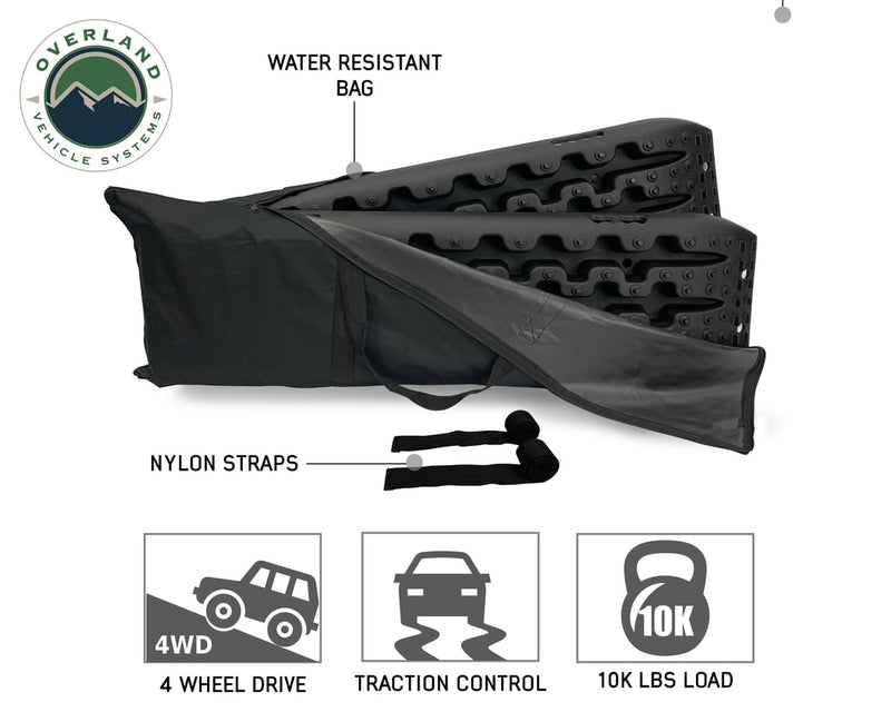 Load image into Gallery viewer, Recovery Ramp With Pull Strap and Storage Bag Black/Black Overland Vehicle Systems - Overland Vehicle Systems
