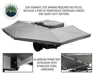Awning Tent 270 Degree Driver Side Dark Gray Cover With Black Cover Nomadic Overland Vehicle Systems - Overland Vehicle Systems