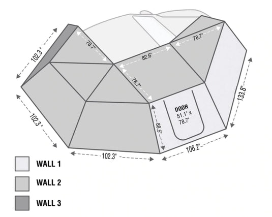 Awning 270 Degree Awning and Wall 1, 2, & 3, W/Mounting Brackets Passenger Side Nomadic Overland Vehicle Systems - Overland Vehicle Systems