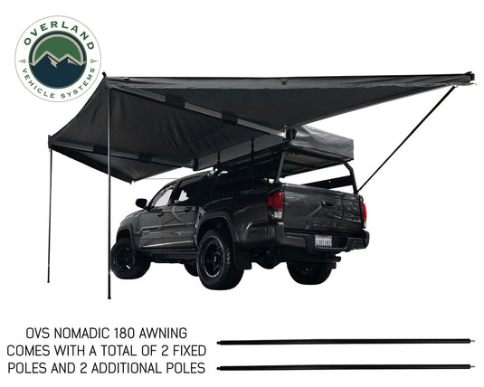 Awning 180 Degree Dark Gray Cover With Black Cover Universal Nomadic Overland Vehicle Systems - Overland Vehicle Systems