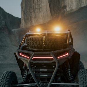 heretics ba-2 pod light mounted as a chase light on a can-am maverick