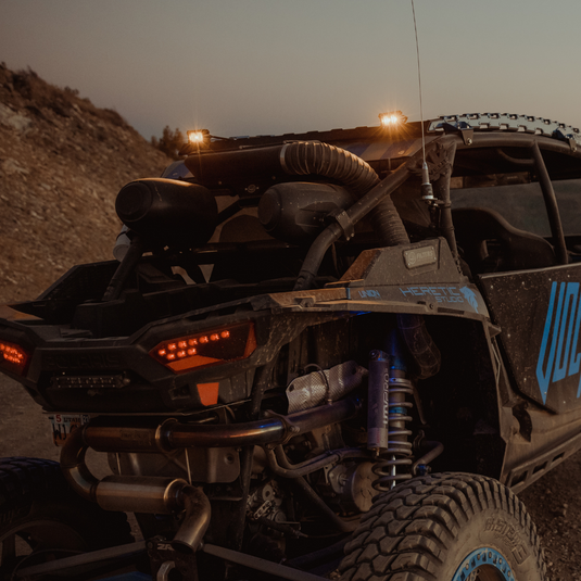 heretics ba-2 pod light mounted as a chase light on a can-am maverick