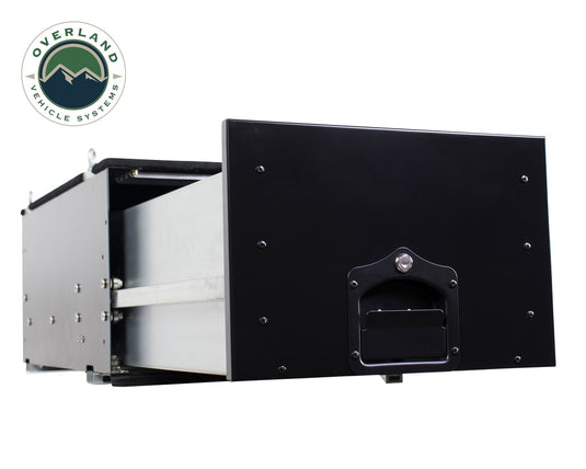 Cargo Box With Slide Out Drawer Size Black Powder Coat Universal Overland Vehicle Systems - Overland Vehicle Systems