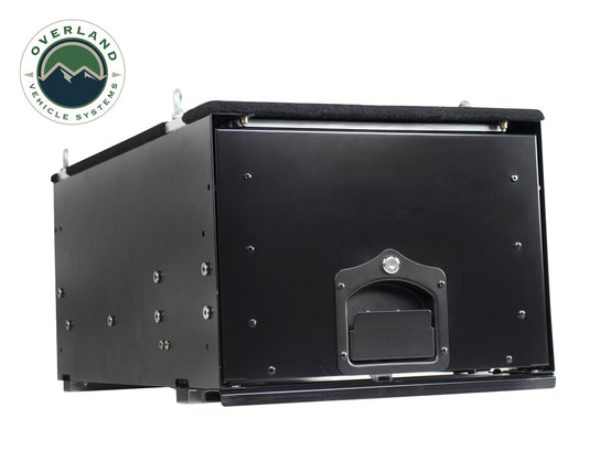 Cargo Box With Slide Out Drawer Size Black Powder Coat Universal Overland Vehicle Systems - Overland Vehicle Systems