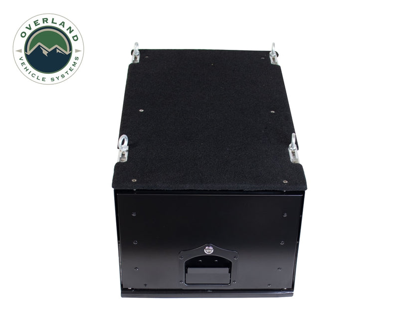 Load image into Gallery viewer, Cargo Box With Slide Out Drawer Size Black Powder Coat Universal Overland Vehicle Systems - Overland Vehicle Systems
