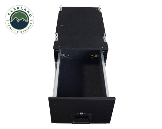 Cargo Box With Slide Out Drawer Size Black Powder Coat Universal Overland Vehicle Systems - Overland Vehicle Systems