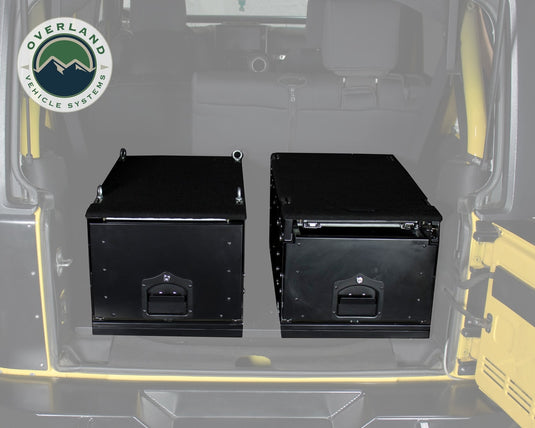 Cargo Box With Slide Out Drawer Size Black Powder Coat Universal Overland Vehicle Systems - Overland Vehicle Systems