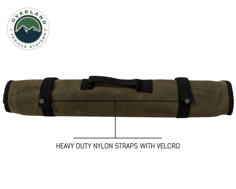 Load image into Gallery viewer, Rolled Tool Bag Socket With Handle And Straps 16 Lb Waxed Canvas Universal Overland Vehicle Systems - Overland Vehicle Systems
