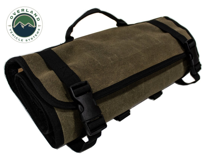 First Aid Bag Rolled Brown 16 Lb Waxed Canvas Canyon Bag Overland Vehicle Systems - Overland Vehicle Systems