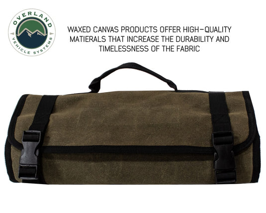 First Aid Bag Rolled Brown 16 Lb Waxed Canvas Canyon Bag Overland Vehicle Systems - Overland Vehicle Systems