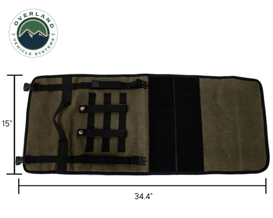 First Aid Bag Rolled Brown 16 Lb Waxed Canvas Canyon Bag Overland Vehicle Systems - Overland Vehicle Systems