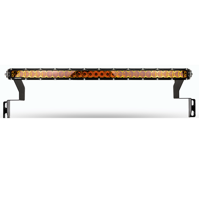 Load image into Gallery viewer, studio image of a 30 inch behind the grille led light bar in amber 
