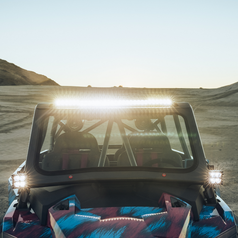 Load image into Gallery viewer, clear 30 inch led light bar mounted on a polarizs rzr
