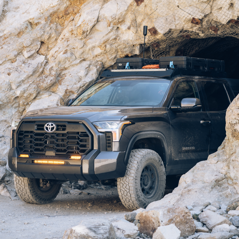 Load image into Gallery viewer, amber led fog light kit on the 2022 toyota tundra
