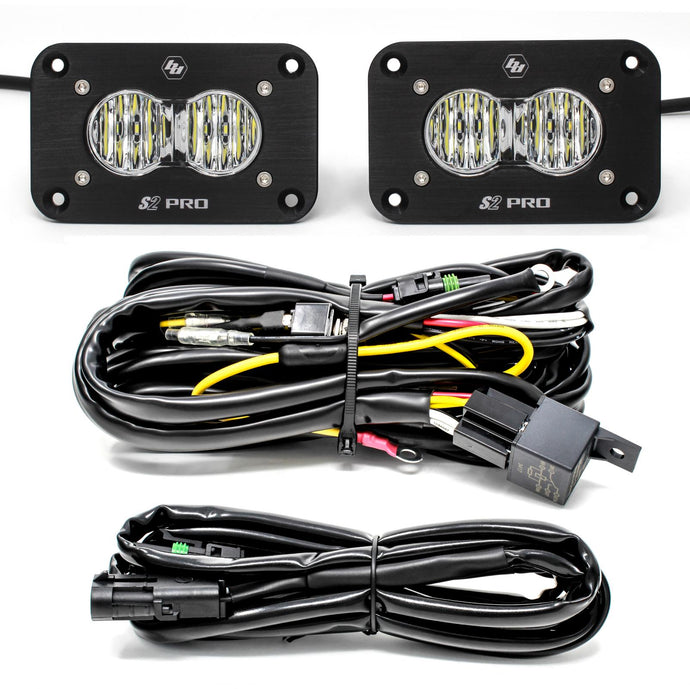 Flush Mount LED Light Pod Kit Wide Cornering Pair S2 Pro Baja Designs - Baja Designs