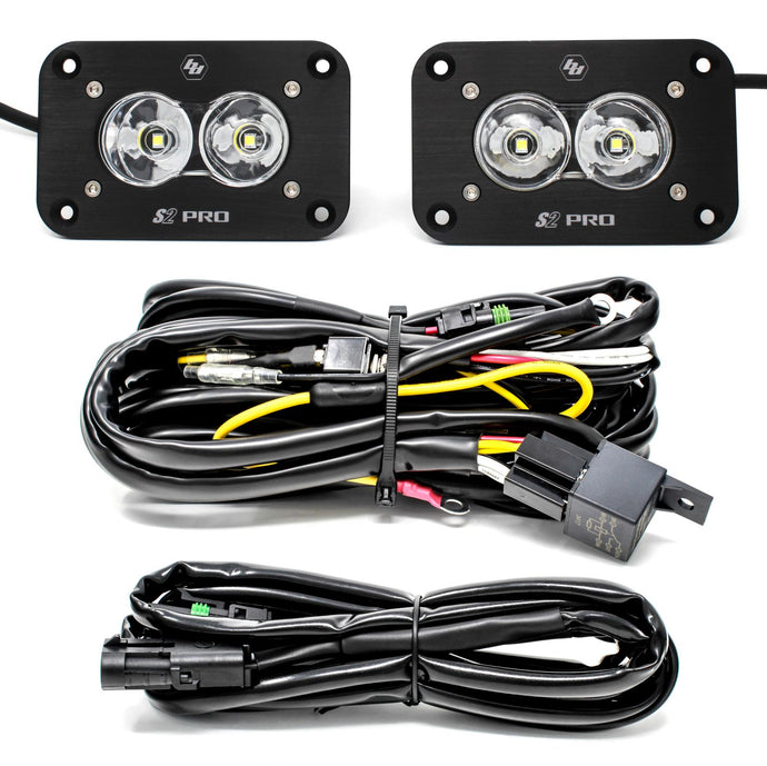 Flush Mount LED Light Pod Kit Work/Scene Pattern Pair S2 Pro Baja Designs - Baja Designs