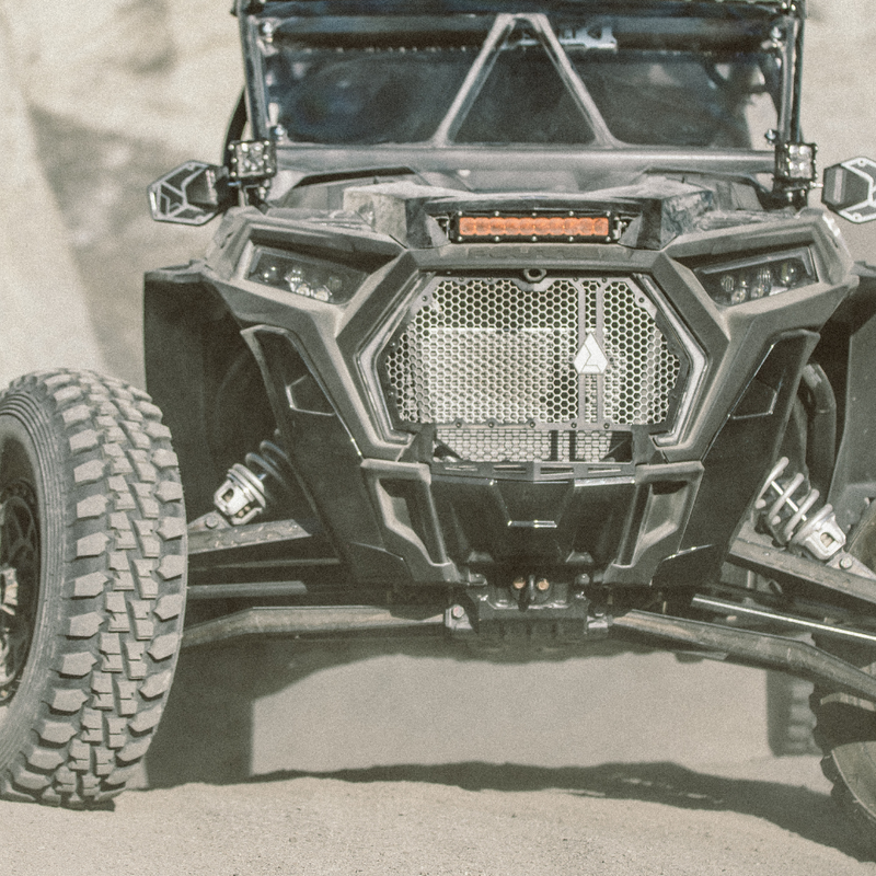 Load image into Gallery viewer, amber 10 inch led light bar mounted on a polaris rzr side by side
