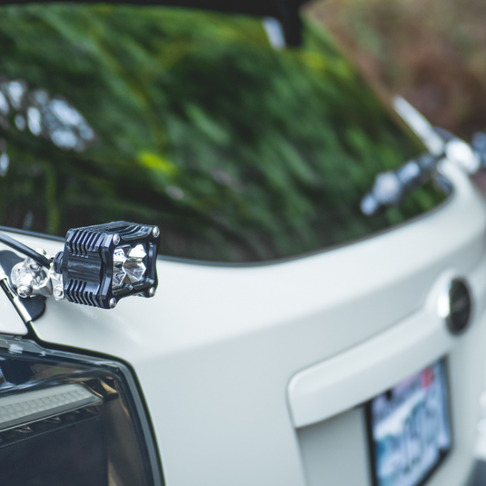 heretics ba-2 pod light mounted as a chase light on a subaru crosstrek